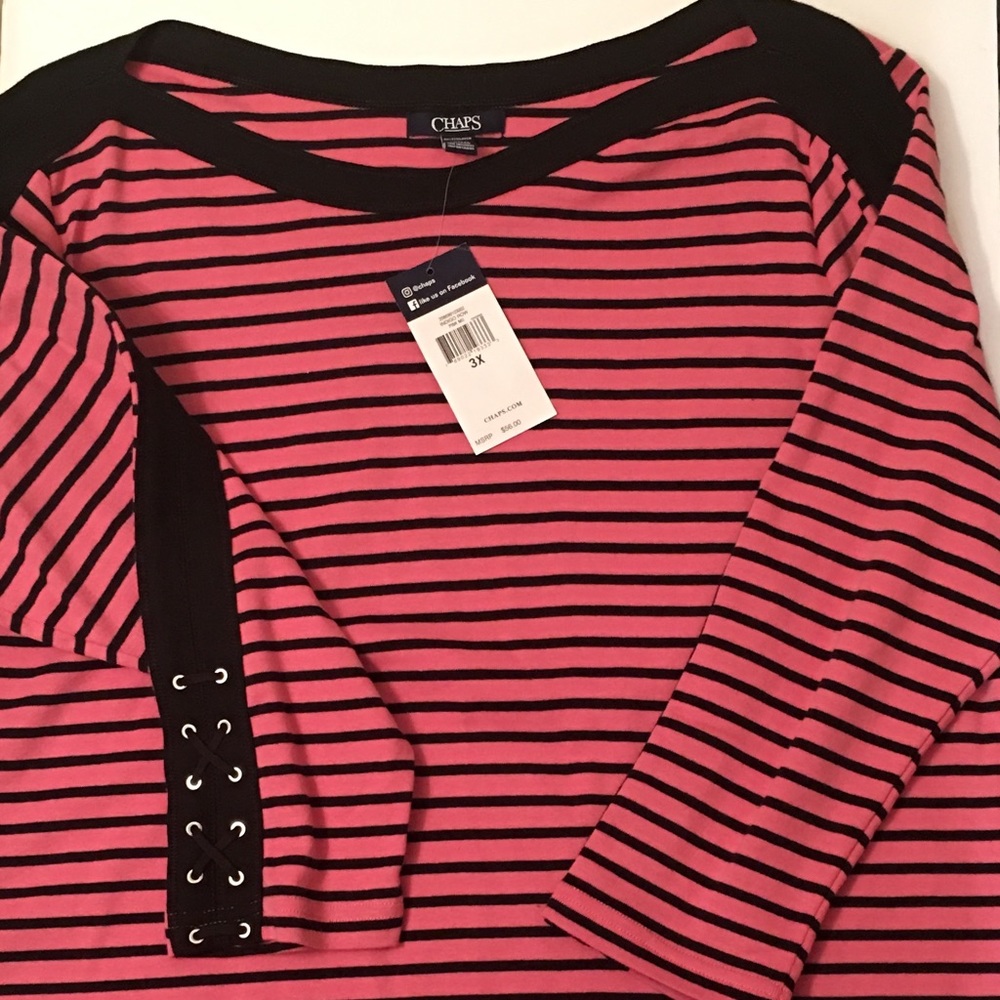 Chaps Striped Long Sleeve Shirt 3X
